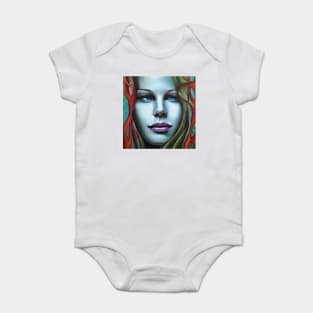 portrait in blue Baby Bodysuit